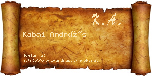 Kabai András névjegykártya