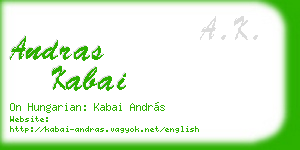 andras kabai business card