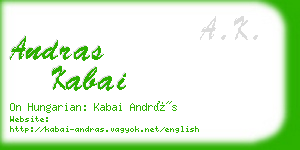 andras kabai business card